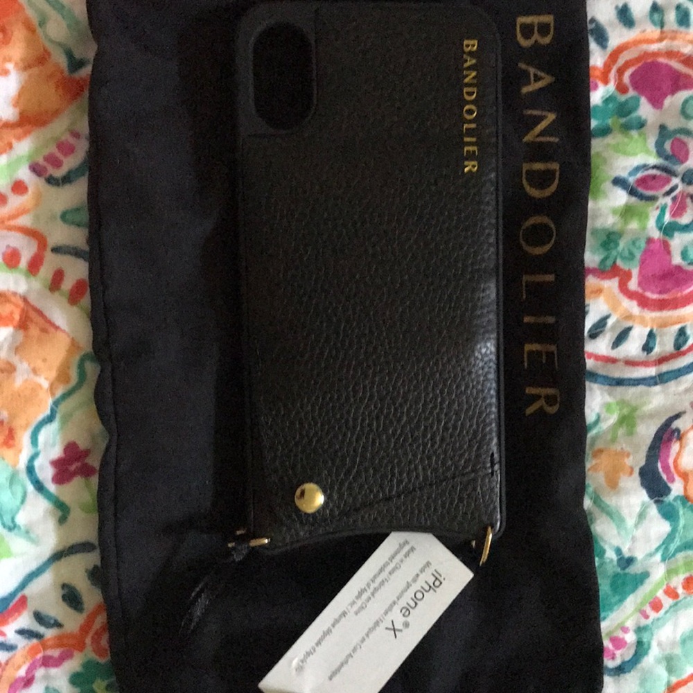 Bandolier Black Leather IPhone X Case NWT